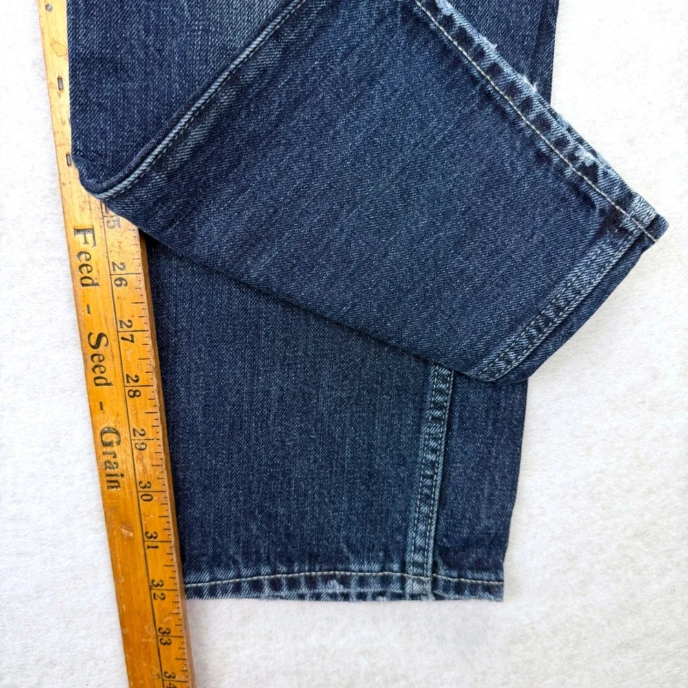 Banana Republic Heritage Straight Leg Jeans 34 Button Fly Fade Blue Denm